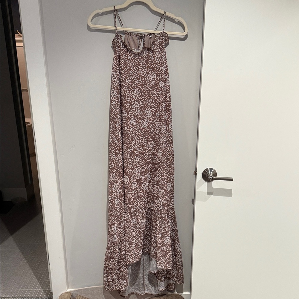 Floral Brown Maxi Dress